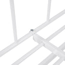 Full Size Metal Daybed with Curved Handle Design and Twin Size Trundle, White