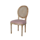 Elegant Dining Chair Set With Cane And Fabric Upholstery