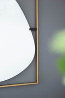 Poppy Mirror With Metal Frame Contemporary Design For Bathroom, Entryway Wall Decor