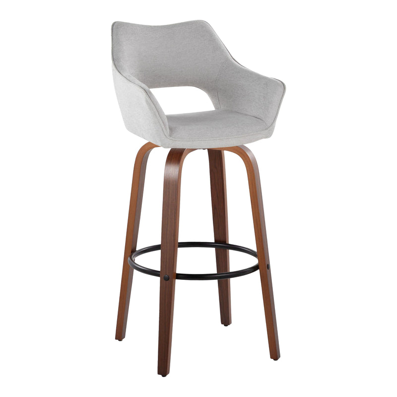 Mustang - Contemporary Fixed Height Barstool With Swivel & Round Footrest (Set of 2)