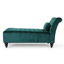 Ethereala - Upholstered Velvet Chaise Lounge With Button Tufted