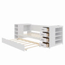 Daybed With Side Shelves, Multi Functional Desk & Charging Station