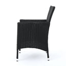 Dimensional Outdoor Dining Chair With Cushion Seat And Iron Frame (Set of 2)