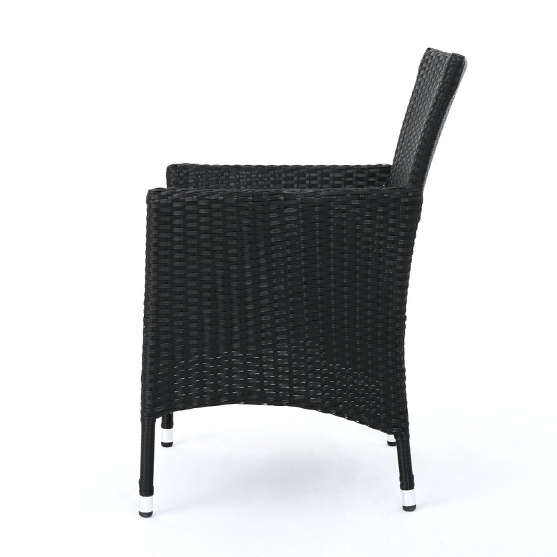 Dimensional Outdoor Dining Chair With Cushion Seat And Iron Frame (Set of 2)