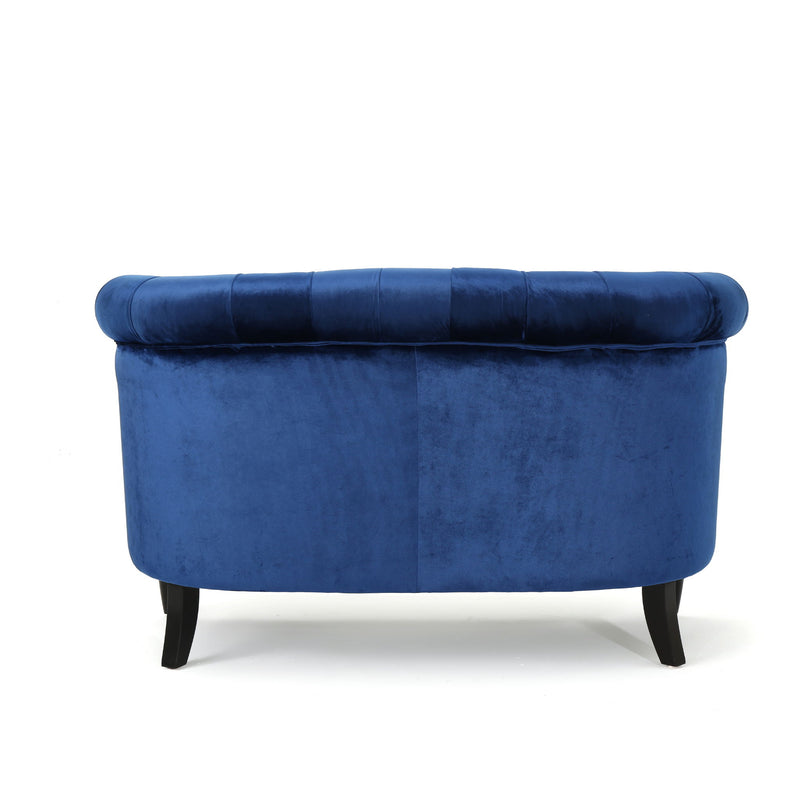 Antique Chesterfield Style Loveseat With Button Tufting