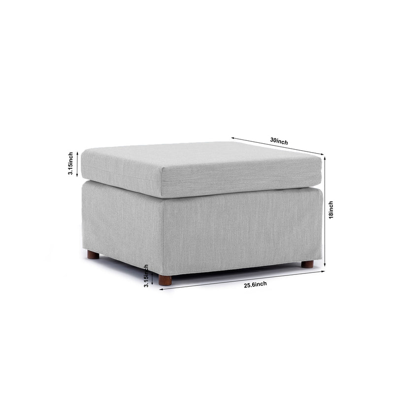 2 Seat Module Sectional Sofa Couch With 2 Ottoman For Living Room, Seat Cushion And Back Cushion Non-Removable And Non-Washable