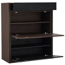Modern Extendable & Rotating Cabinet With Drawer And Flip Doors For Versatile Storage - Black / Dark Walnut