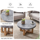 Modern Retro Texture Round Coffee Table With Crossed Legs - Gray
