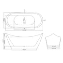 Glossy Freestanding Bathtub, Double Slipper Design, Deep Soaking Comfort