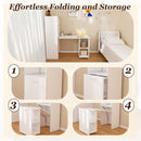 Stretchable Office Desk With Storage Shelves And Mobile Wheels