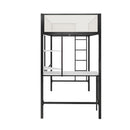 Axel - Twin Loft Bed With Desk & Shelves - Black