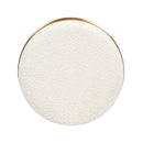 Nebula - Backless Round Upholstered Counter Stool With Burl - Ivory White