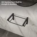 Wall Mounted Rectangular Bathroom Sink With 304 Stainless Steel Towel Bar & Overflow - White