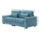 Modern Fabric Sofa With Plush Cushions, Sleek Arm Design