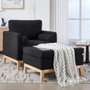 Oversized Swivel Barrel Accent Chair And Ottoman Set With Storage