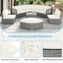 Patio Furniture Set Outdoor Daybed Rattan Sectional With Cushions And Center Table