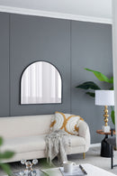 Arched Mirror With Metal Frame, Wall Mirror For Living Room Bedroom Entryway