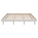 Modern Design Queen Floating Platform Bed Frame for White Washed Color