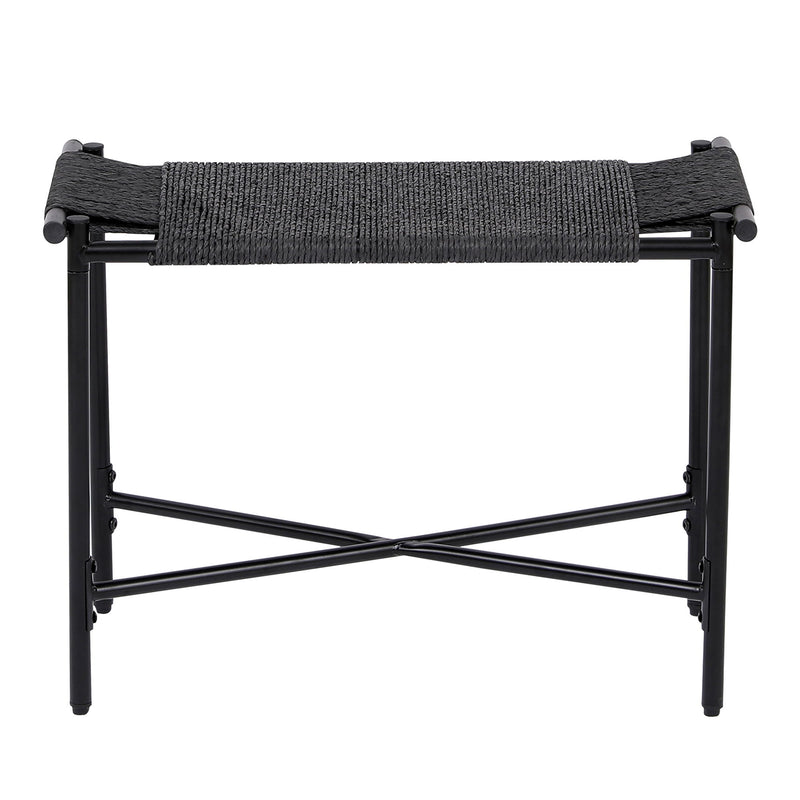 Handwoven Paper Rope Foot Rest Shoes Stools Ottomans For Entryway