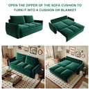 Pull Out Sofa Bed, 3 Seat Convertible Sleeper Sofa With 2 In 1 Pillow And Blanket Set