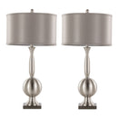 Joan - Contemporary Table Lamp (Set of 2) - Nickel / Gray Satin