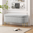 Upholstered Oval Storage Bench For Living Room