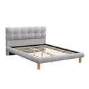 Upholstered Platform Bed Frame With Cookie Shaped Headboard