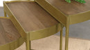 Tristen - 3 Piece Demilune Nesting Table - Brown And Gold - Atlantic Fine Furniture Inc