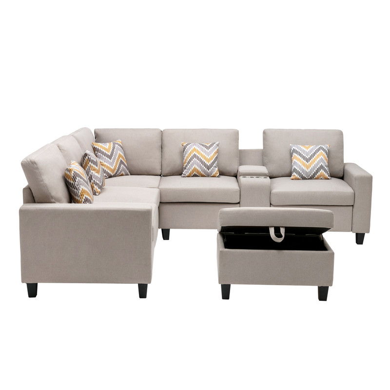 Nolan - 7 Piece Sectional Sofa With Pillows And Interchangeable Legs