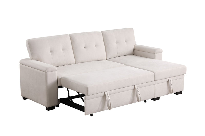 Lucca II - 84.5"W Reversible Sleeper Sectional Sofa with Storage Chaise