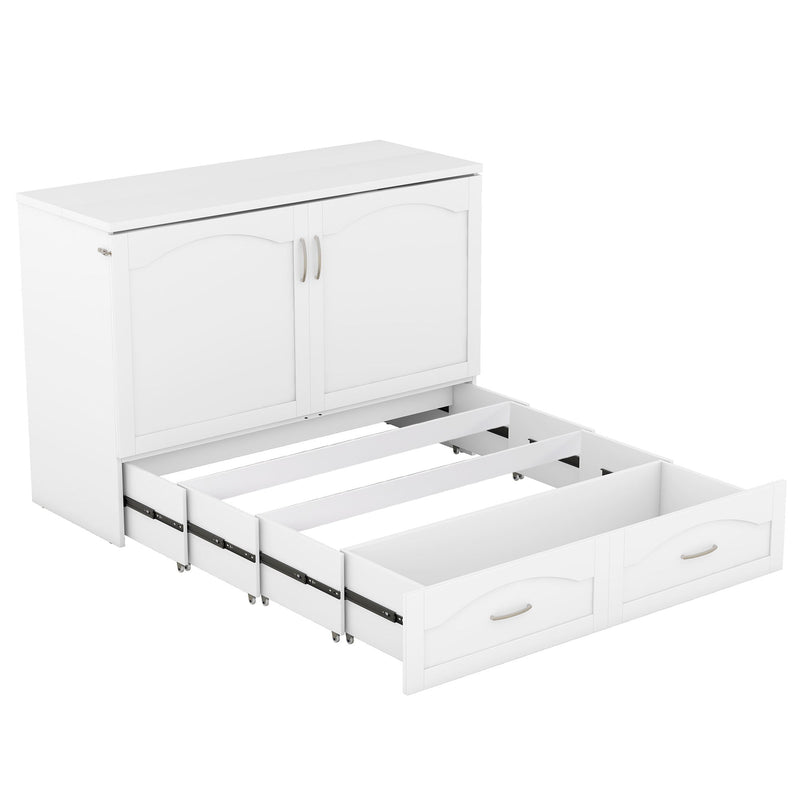 Murphy Wall Bed With Drawer And A Set Of Sockets & USB Ports, Pulley Structure Design