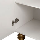 Modern Fluted Sideboard Buffet With Storage, Curve Element, 4 Doors With Adjustable Shelves