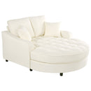 Modern Chaise Lounge Upholstered Sofa Couch With Tufted Seat And Detachable Pillows For Living Room