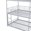 Metal Full Size Triple Bunk Bed, Silver
