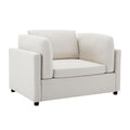 Wide Modern Oversized Armchair With Ottoman Stool, Single Sofa With Lumbar Support, Accent Chair