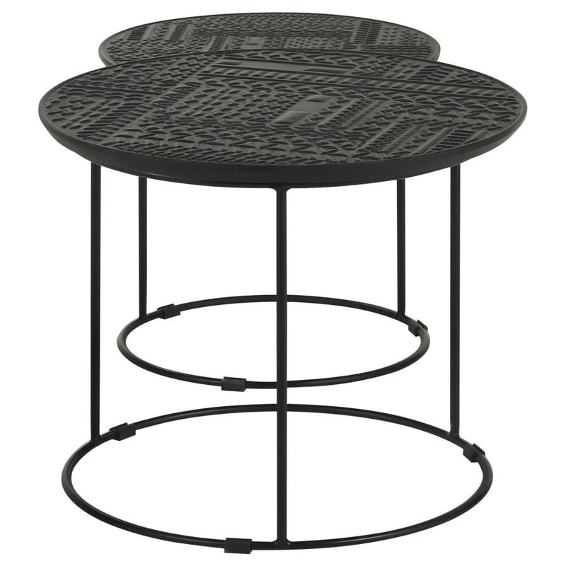 Loannis - 2 Piece Round Nesting Table - Matte Black