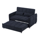 Loveseat Sofa Pull-Out Bed With Adjustable Backrest, 3 USB Ports And 2 Lumbar Pillows For Living Room