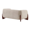 Contemporary Boucle Sherpa Sofa With Birch Wood Legs