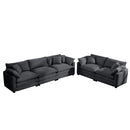 Elegant Corduroy Oversized Sectional Sofa Set With Deep Seats And Flexible Layout