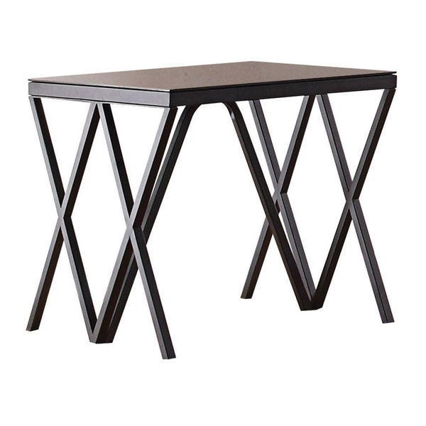 Magenta - End Table - Glass Top & Black