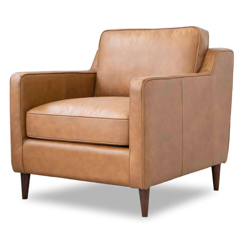 Cooper - Leather Lounge Chair - Light Tan / Tan