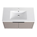 Contemporary Wall Mounted Bathroom Vanity With Resin Double Sink
