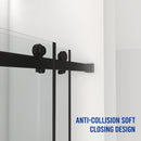 Frameless Shower Door, Double Sliding Shower Door, Clear Tempered Glass Shower Enclosure With Square Rail, Double Side Easy Clean Coat, Finished With Buffer