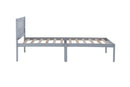 Twin Size Bed, Wood Platform Bed Frame with Headboard For Kids, Slatted, Gray