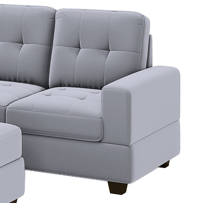 Sectional Sofa With Reversible Chaise Lounge, L-Shaped Couch With Storage Ottoman And Cup Holders