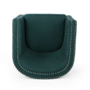 Modern Upholstered Swivel Club Chair With Nailhead Trim