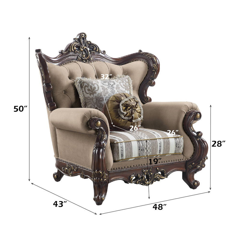 Ragnar - Chair - Light Brown Linen & Cherry Finish - Atlantic Fine Furniture Inc