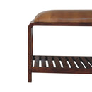 Buffalo - Slatted Square Bench - Brown