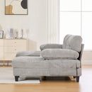 U-Shaped Sectional Sofa 103.5" Black Chenille Fabric Couch With Dual Chaise Lounges, Storage Pockets, Armrest Pillows