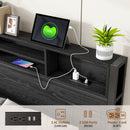 Modern Metal Platform Bed Frame With Storage Headboard And Charging Station